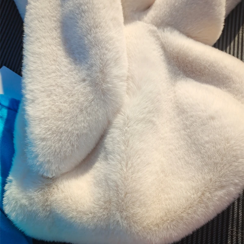 Sweet Loose Faux Fur Jacket for Women 2022 Winter New Woman Cute Rabbit Ear Soft Fur Thickened Long Sleeve Hooded Plush Coat