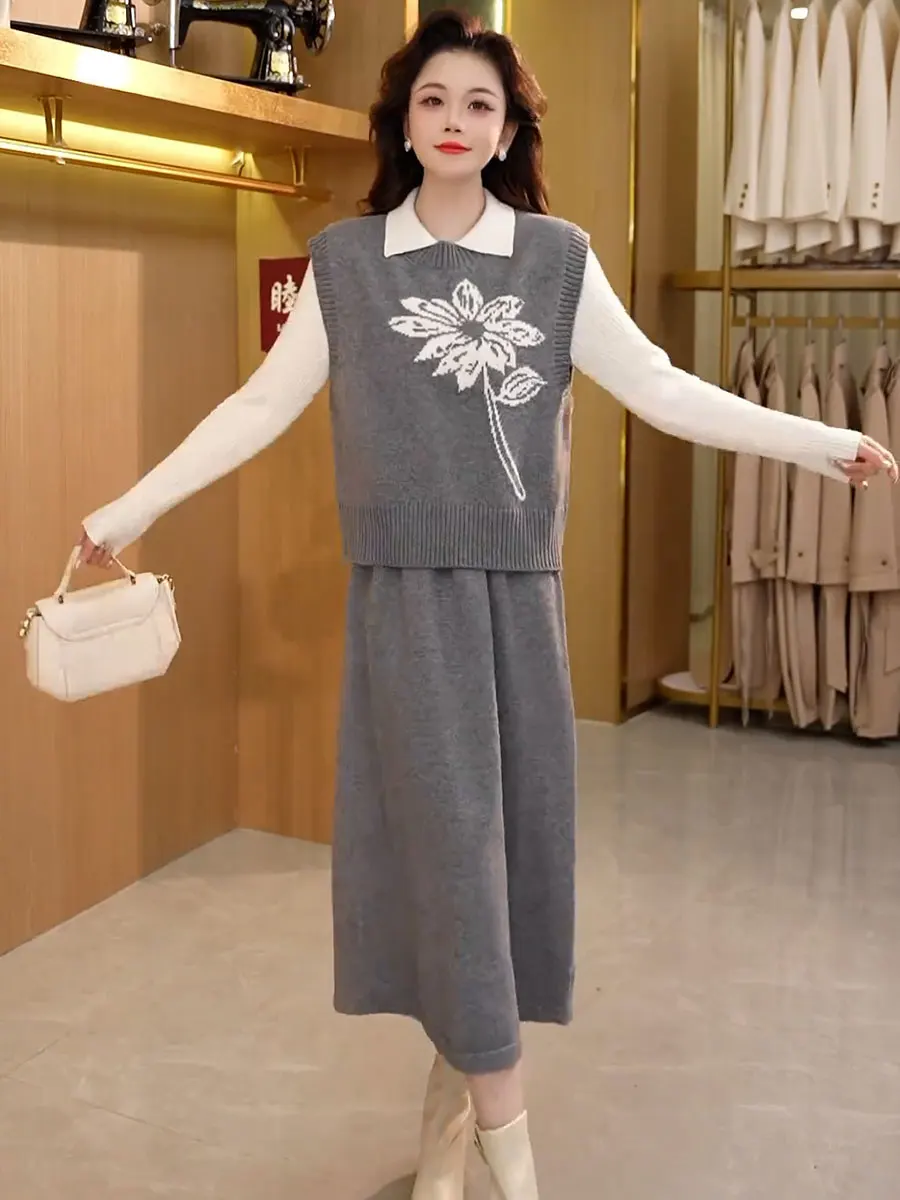 Жилет платье-жилет комплект из двух предметов новинка 2024 осень и зима элегантное