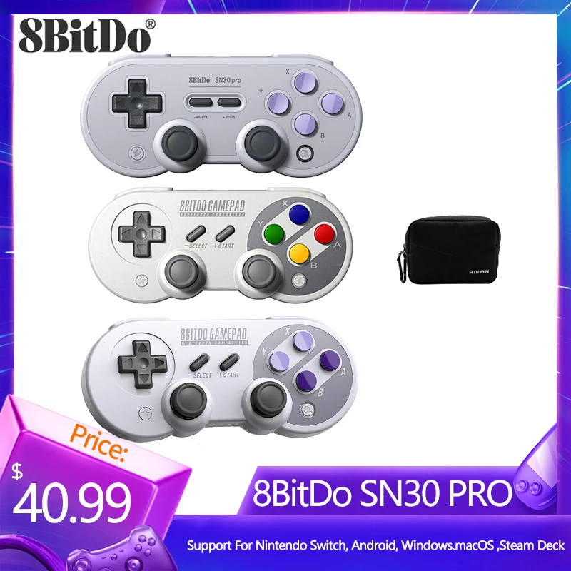 8BitDo SF30 Pro SN30 Pro Wireless Gamepad Bluetooth Controller Joystick for Nintendo Switch OLED Windows Android macOS Steam