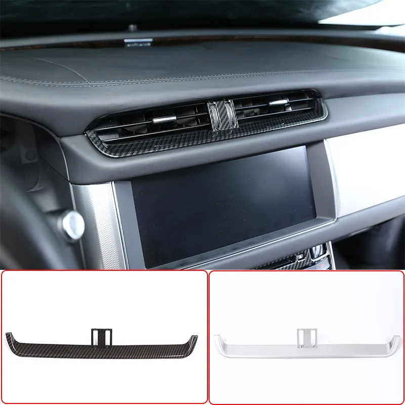 

Carbon Fiber Style For Jaguar XF 2016 2017 2018 XFL Car Interior ABS Center Console Air Conditioning Vent Decoration Strips Trim