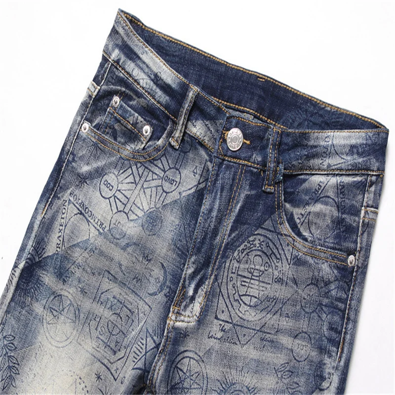 Men's Clothing Casual Trendy Streetwear Denim Oversize Pants Wide Leg Stretch Trousers Motorcycle Vintage Biker Baggy Jeans Male