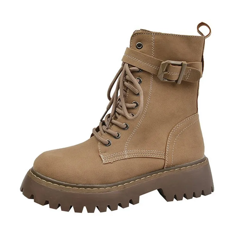 

Thick Soled Martin Boots For Women Spring And Autumn New Style Fried Street Big Yellow Retro British Short In Fashion