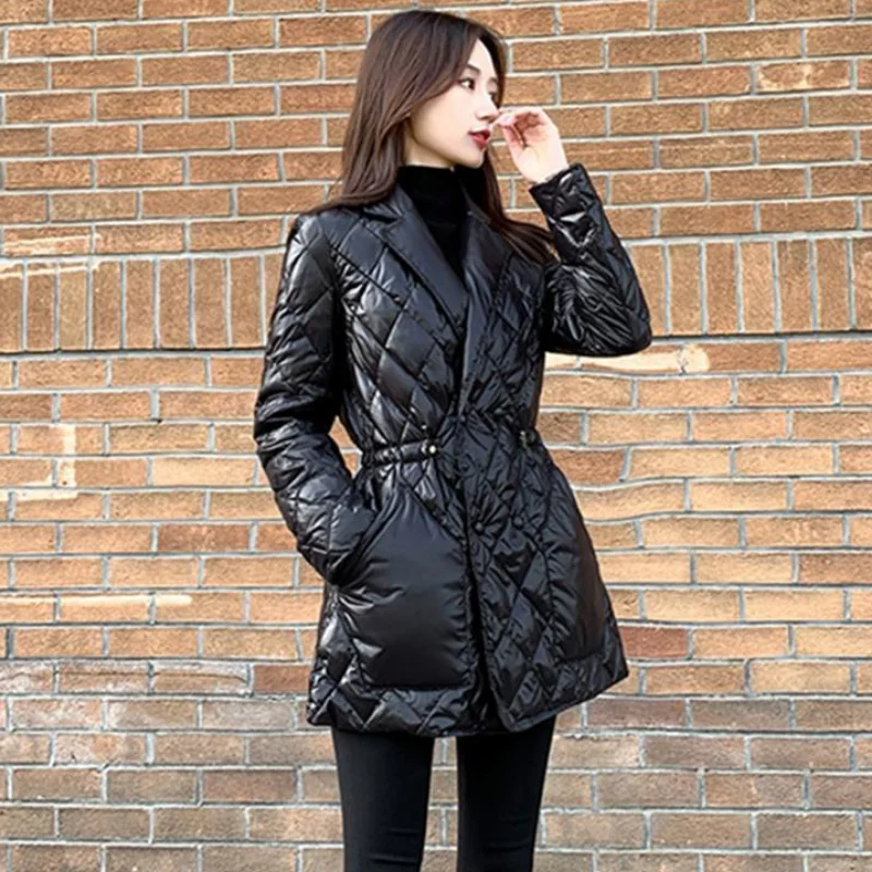 

Woman Down Jacket Free Shipping New In Parkas Padding Winter Puffer Trench Coat for Women 2023 Demi-season Promotion Coats Black