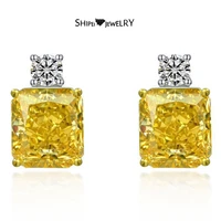 shipei 925 sterling silver crushed ice cut created moissanite gemstone wedding engagement ear studs earrings fine jewelry