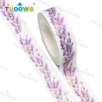 2022 new 1pc 15mm x 10m lavender wreath watercolor scrapbook paper masking adhesive washi tape washi tape set designer mask