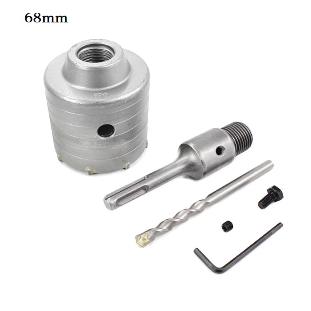 

40-68mm Concrete Hole Saw Kit SDS Plus Shank Concrete Cement Wall Core Drill Bit Set With Round Shaft Cement Stone Cutter Tool