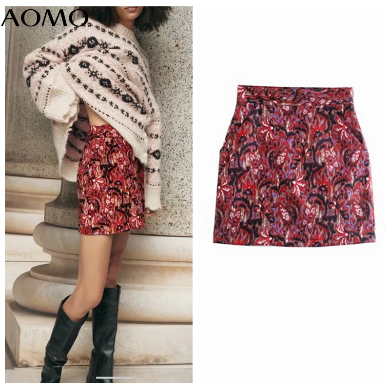 

Женская мини-юбка с цветочным принтом, на молнии