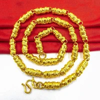 8mm heavy thick men necklace chain solid 18k yellow gold filled classic male jewlery dragon pillar hip hop style 60cm long