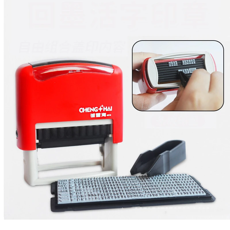 DIY Custom Stamp Rubber Kit Self Ink Dial Assortment Seal Business Number  Monogram Printing Stamp tampon encreur personnalisé
