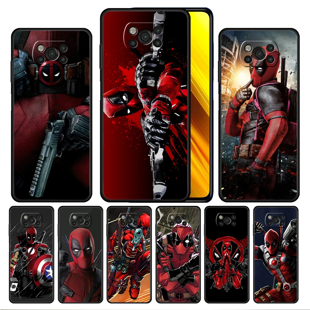 

Deadpool Marvel Case Cover for Xiaomi Poco X3 NFC X4 F1 F2 F3 Redmi Note 9s 9 8 8T 10 11S Pro Trend Full Fashion Style Capinha