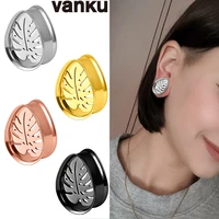 vanku 2pcs new drop shape ear piercing tunnels plugs high quality hollow earrings expanders strecher fashion body jewelry