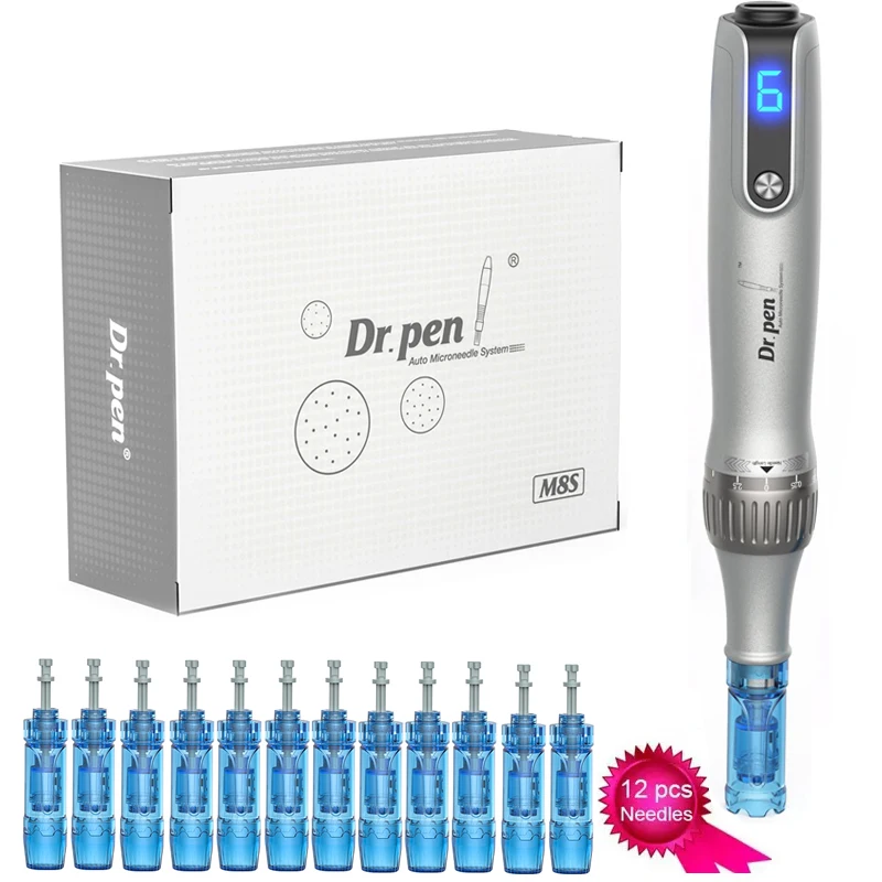 

Аутентичная Dr.pen Ultima M8S Дерма-ручка с 12 шт. игл против обратного потока микро вышивка беспроводные ручки уход за кожей косметическая машина
