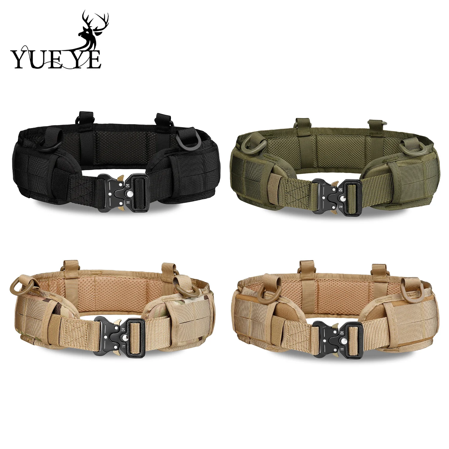 

Military Tactical Adjustable Belt Outdoor Work Men Molle Battle Belt Army Combat CS Airsoft untin Painall Padded Waist Belts
