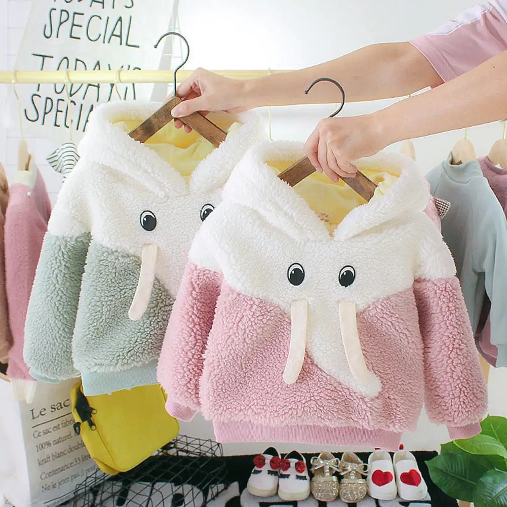 

Durable Baby Girls Coat Classic Delicate Winter Warm Baby Girls Cartoon Long Sleeve Fleece Cotton Lovely Leisure Coat