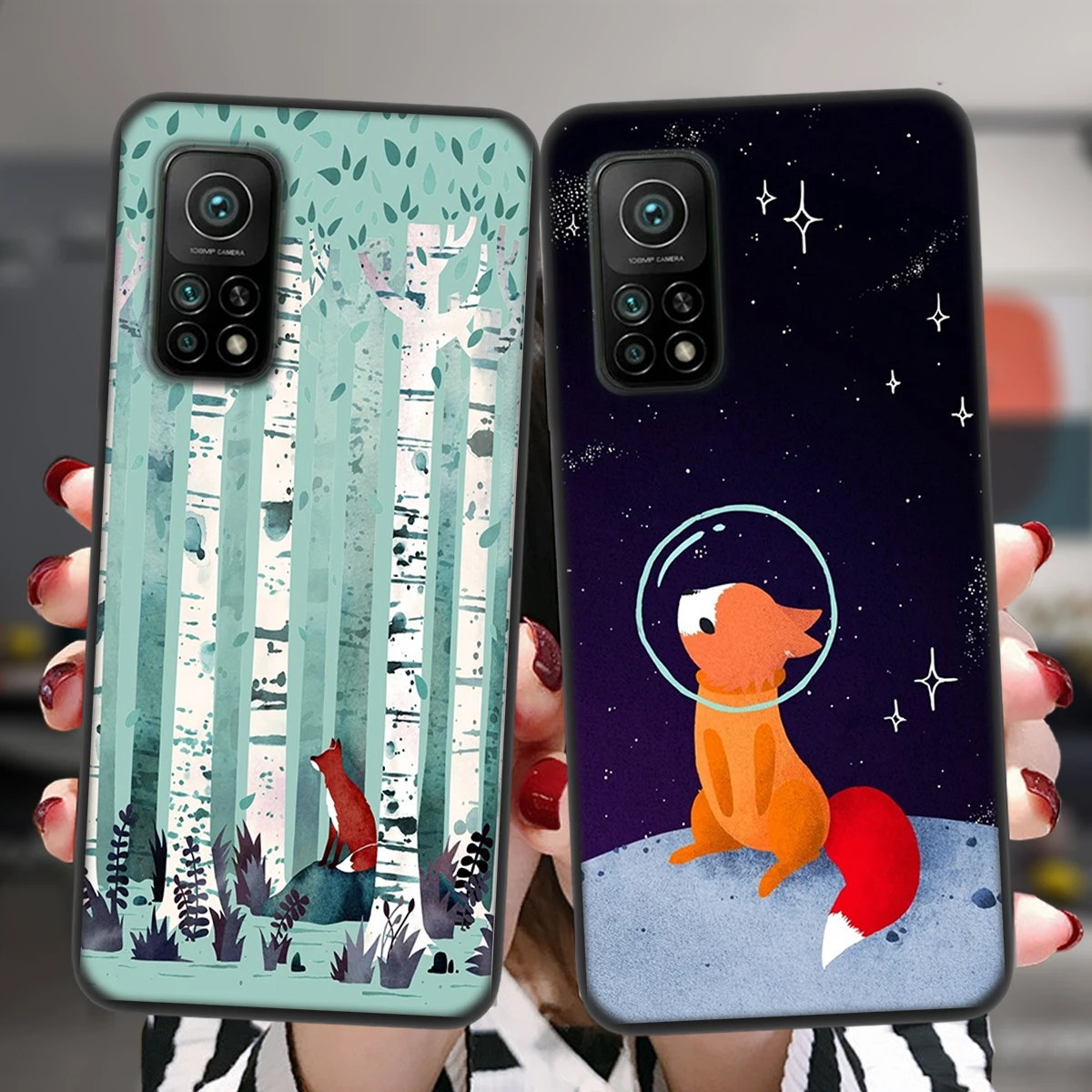 Birches The Wish Fox Deer Silicone Case For Xiaomi Mi 10T Lite Redmi Note 10 11 10S 9S 7 8 9 Note10 Pro 11T 8T 9C Black Cover