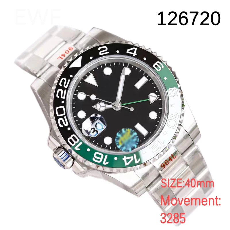 

2022 NEW Version Left-Handed mens luxury G-MT watch 40mm 3285 Movement Ceramic Bezel 904L stainless steel Mechanical watch