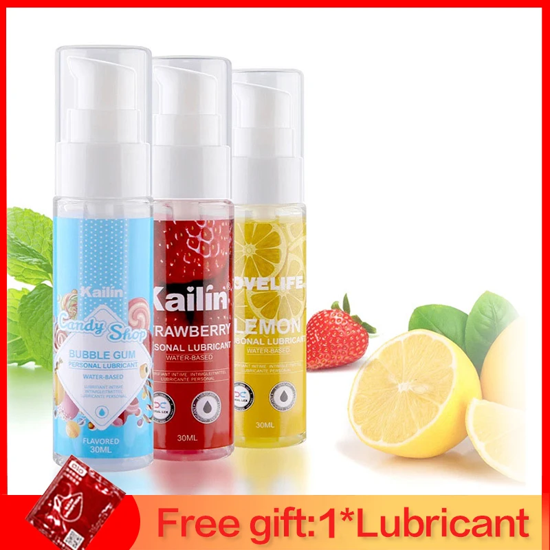 

30ml Sex Lubricant Water-based Strawberry/Lemon/Mint Flavor Oil Vaginal Anal Gel Adults Sex Product Oral Lube Sex Shop