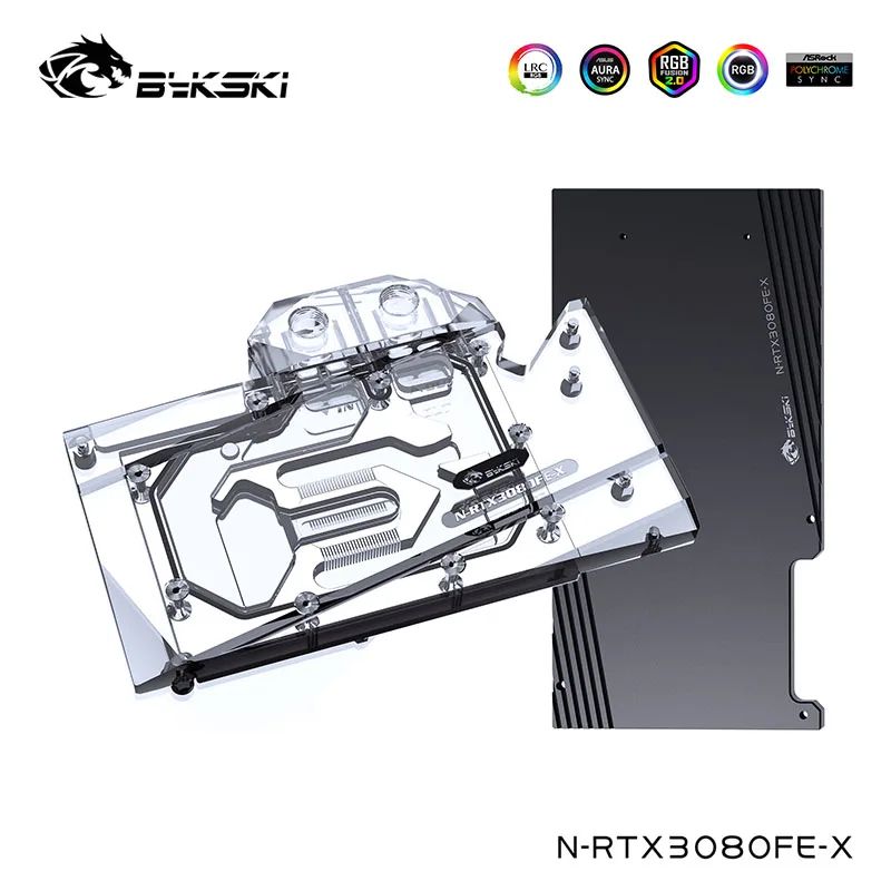 

Водяной блок Bykski GPU для NVIDIA Geforce RTX3080, RTX3080Ti FE (Founders Edition), видеокарта VGA Watercooler,N-RTX3080FE-X