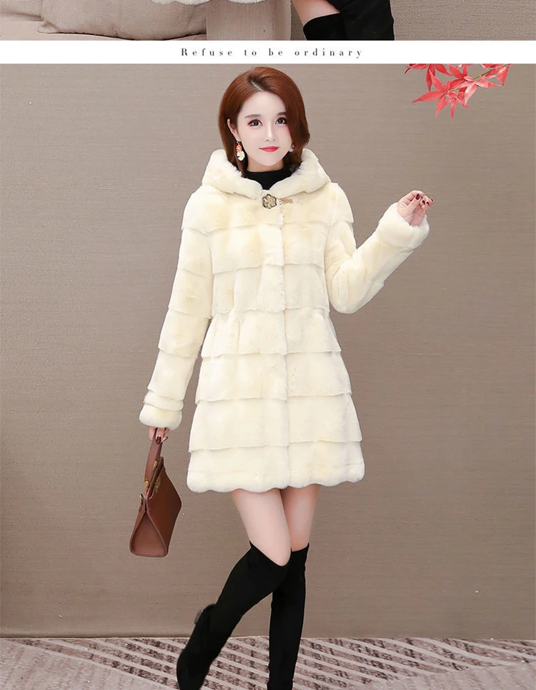 Panic Buying Women's Winter Coats 2022 Women's Winter Coats Fur Thick Winter Office Lady Other Fur Yes Real Fur Long Coat