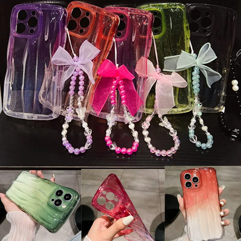 INS симпатичный полупрозрачный Блестящий волнистый Цветной силиконовый чехол для телефона iPhone 14pro max чехол для iPhone 13 11 12pro max чехол