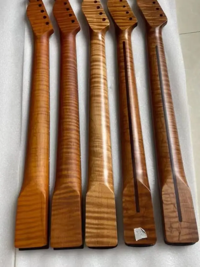 

Новая матовая готовая панель из палисандра для грифа, средняя линия, бытовая электрическая гитара с ручкой, высокий уровень обжарки пламени, кленовый гриф