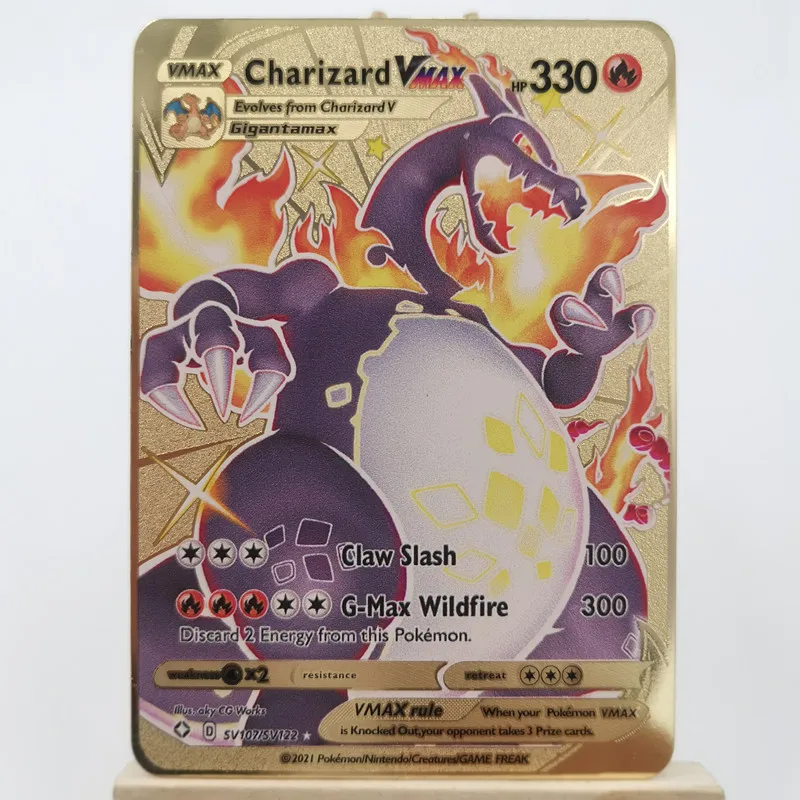 New TAKARA TOMY Pokemon Cards Metal Card V Card PIKACHU Char