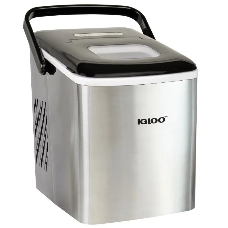 

Igloo IGLICEB26HNSS 26-Pound Automatic Self-Cleaning Portable Countertop Ice Maker Machine With Handle, Stainless Steel