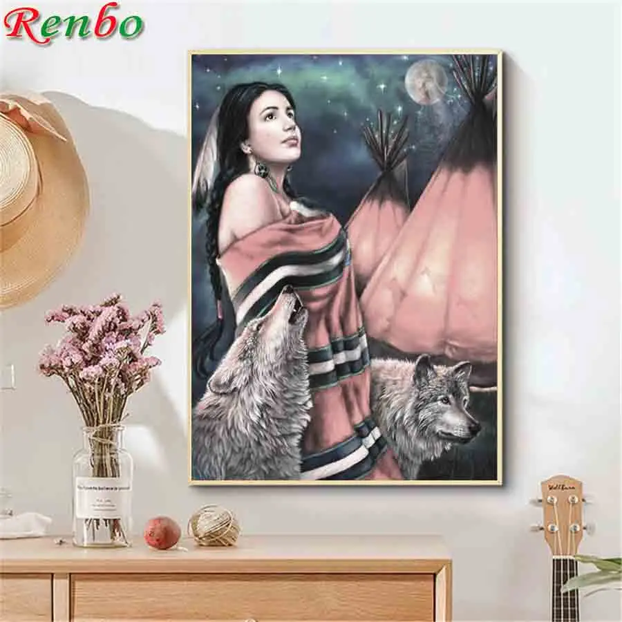 

5D Алмазная мозаика «сделай сам» с изображением женщины из Индии