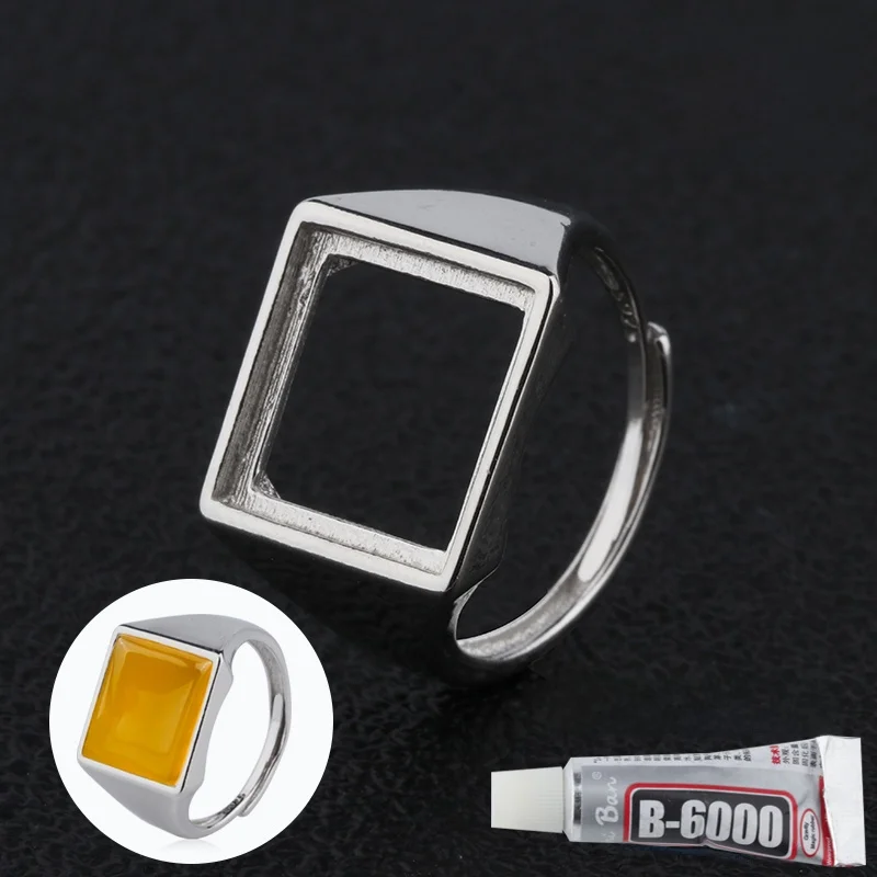 Кольцо из стерлингового серебра 925 пробы с поддержкой Emp глянцевое мужское и