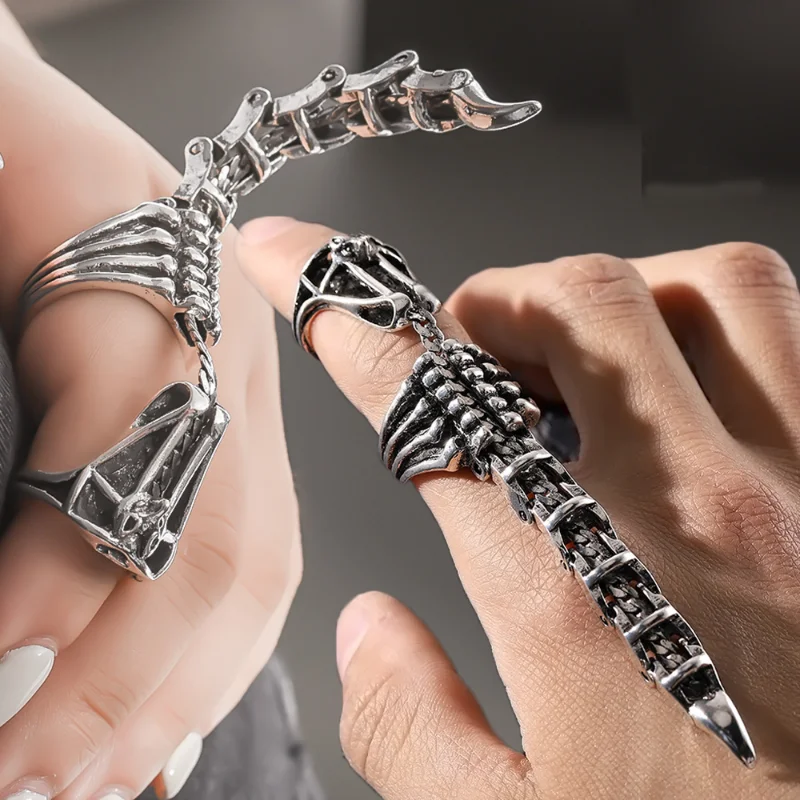 

Movable Scorpion Tail Ring Creative Punk Jewelry Fingertip Stress Relief Retro Scroll Armor Knuckle Gothic Rock Cool Full Rings