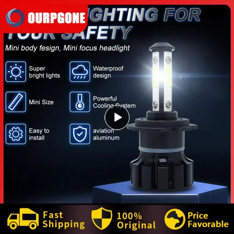 

Led Headlight Bulb High Brightness H7 Car Led Car Headlights Four-sided 360 Degree Universal Car Headlights Car Accessories