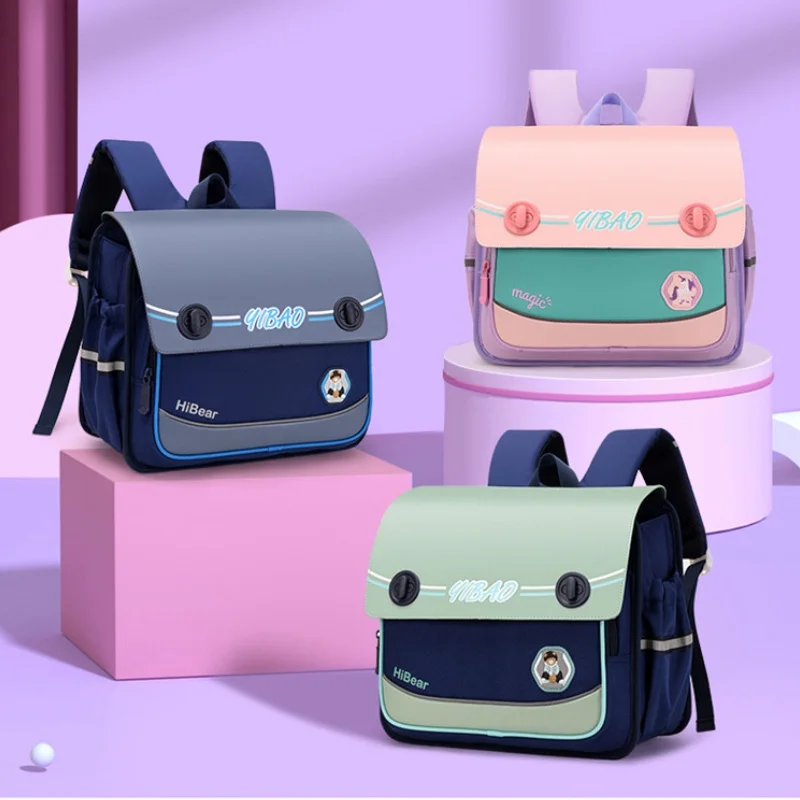 New British Style Noble Horizontal Children Fashion Backpacks for Girls Grade 1-3-6 High-capacity Students Boys School Bags 2022