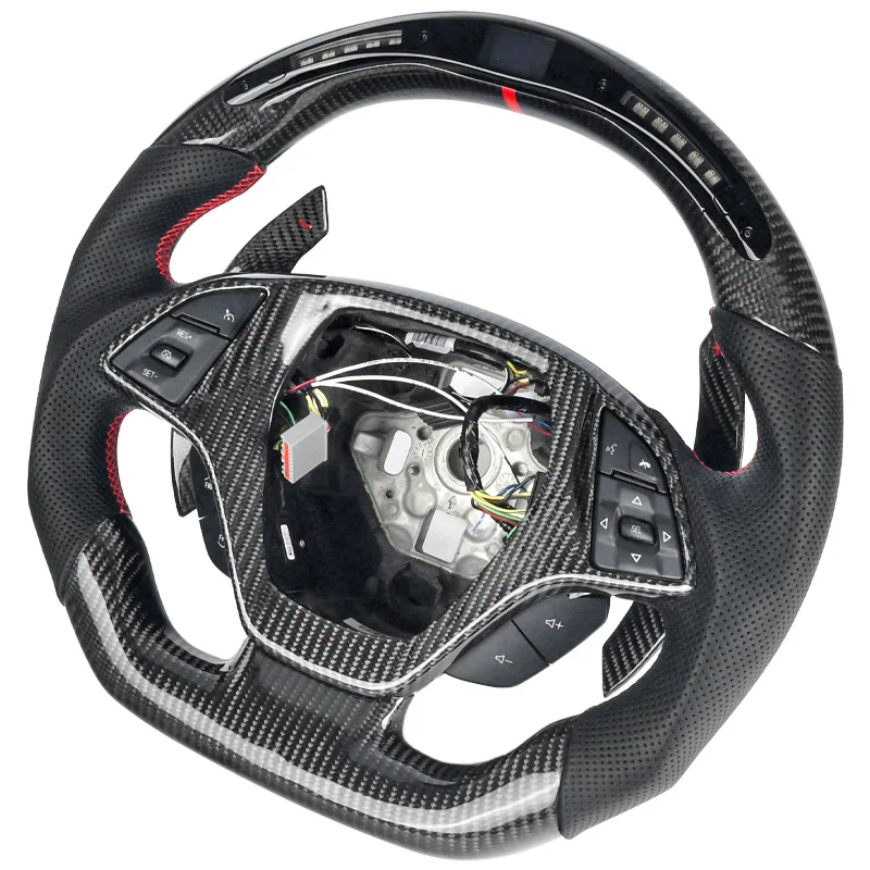 

Customize Led Carbon Fiber Steering Wheel Volante Fit For Chevrolet Corvette Comaro C7 2011 2012 2014 2015 2016 2017