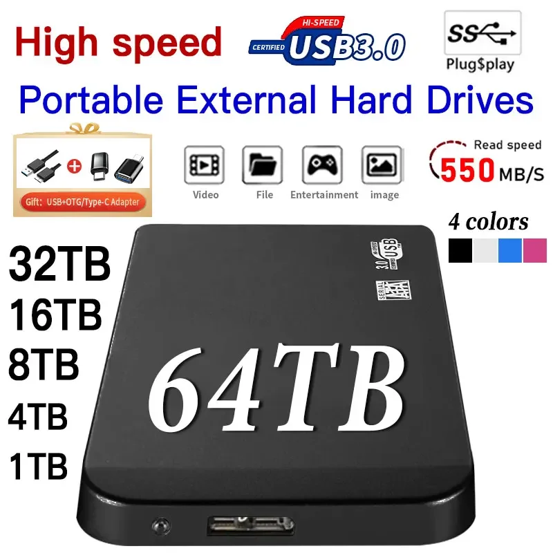 

external hard drive 1TB/2TB Portable drive SSD High-Speed External Solid State Drive 500gb Hard Disk For Laptops/Mac/Phone New