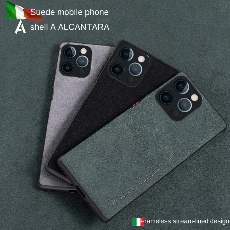 

suede half-pack mobile phone case for iphone 11 12 13pro max 12 13 MINI XS XR XS MAX 7 8plus SE 2020 phone back cover