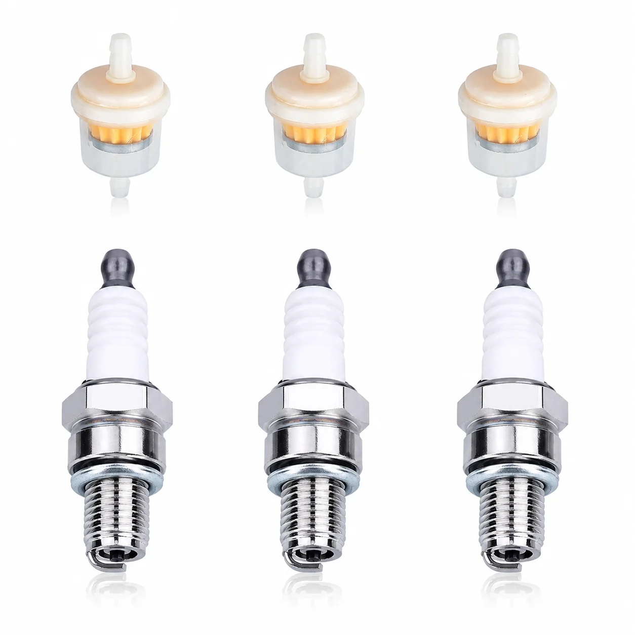 Фото Комплект свечей зажигания и топливных фильтров CMR6H NGK STK 3365 для Stihl FS90 FS100 FS110 HL90 HL110 HT100 KM90, набор из 3-х частей для кусторезов №1