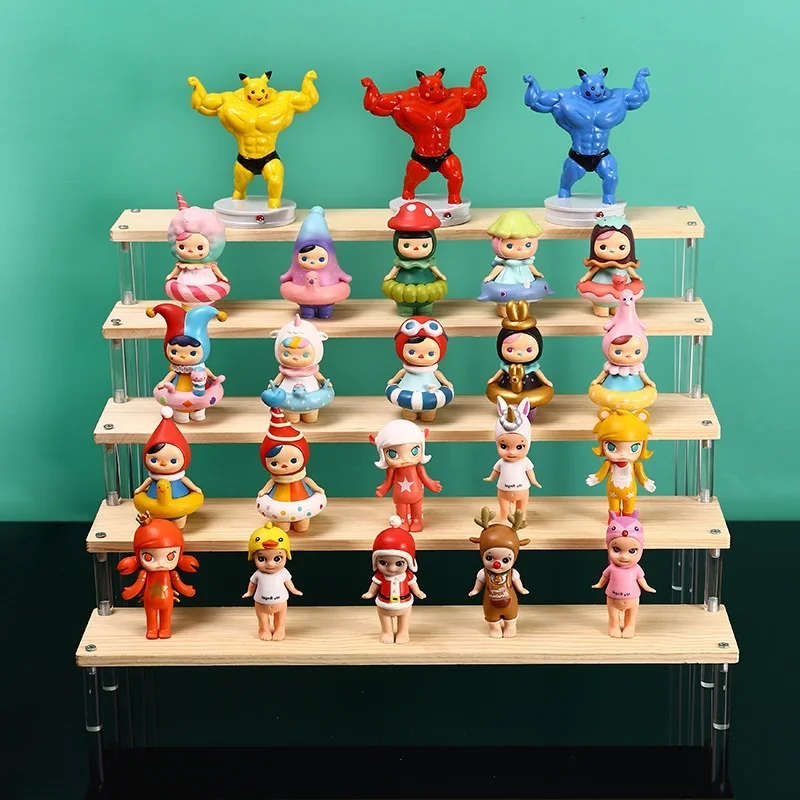 

Transparent Acrylic Solid Wood Display Stand Hand-made Doll Doll Cupcake Cosmetics Nail Polish Jewelry Display Stand