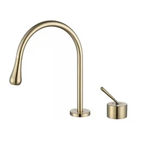 wholesale factory two hole brushed gold basin faucet two piece bathroom faucet