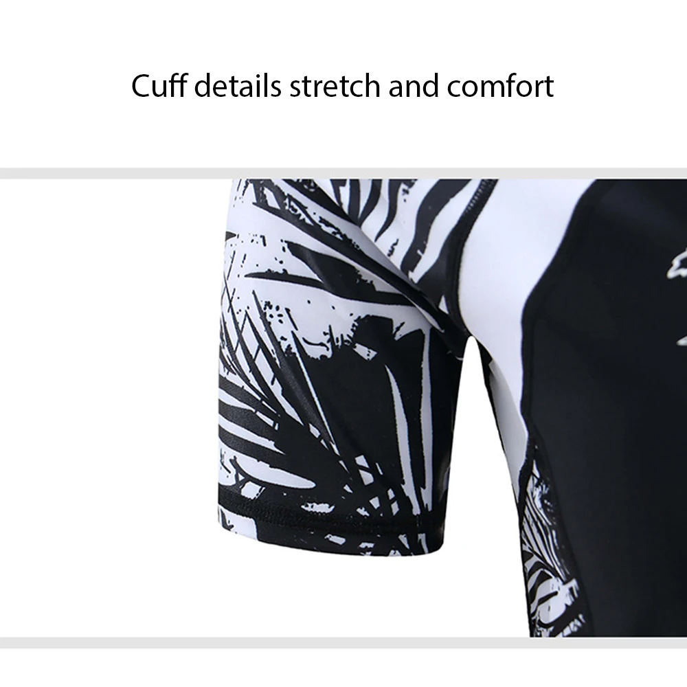 Men's Split Rash Guards Two-Piece Sets Summer Sunscreen Short-Sleeve Printing Surfing Snorkeling Suit Swimsuit Beachwear 2022