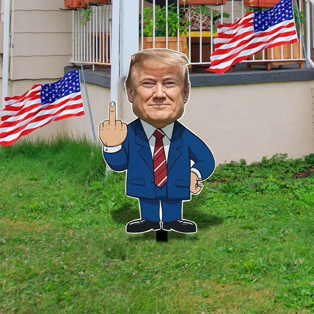 12x6-дюймовый знак для двора Трампа на средний палец забавный газона уличный декор