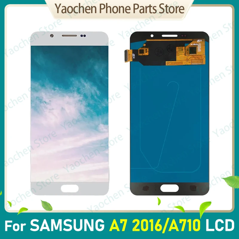 Оригинальный ЖК-дисплей 5,5 дюйма для SAMSUNG Galaxy A7 2016, ЖК-дисплей A7100 A710F A710, сменный ЖК-дисплей с сенсорным экраном и дигитайзером