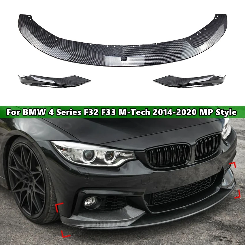 

For BMW 4 Series F32 F33 M-Tech 2014-2020 MP Style Car Front Bumper Lip Splitter Diffuser Lip Body Kit Spoiler