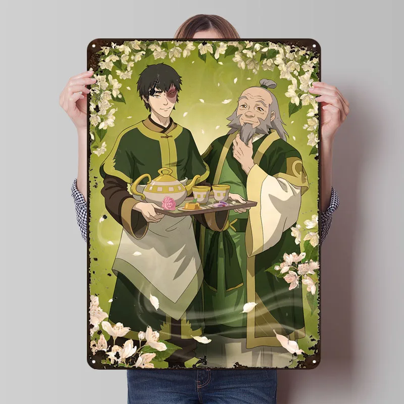 Металлический плакат Zuko &amp Uncle Iroh украшения для комнаты металлические жестяные