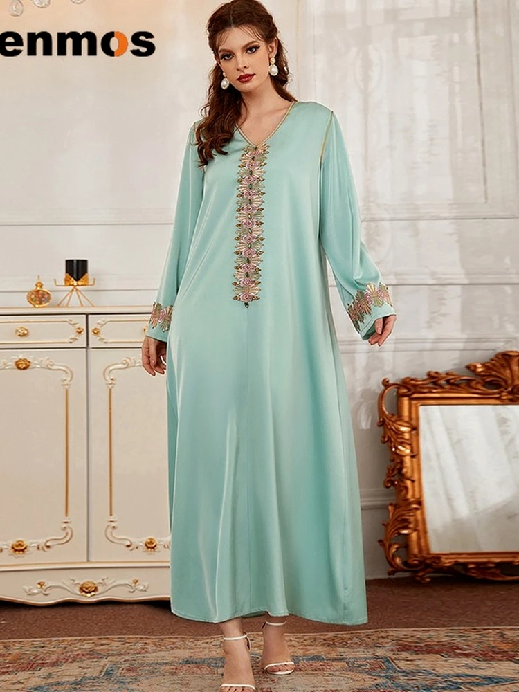 Роскошное мусульманское платье Eid Mubarak, алмазная абайя, кимоно для турецкой вечеринки, мусульманская абайя, женское платье Ete Дубай, кафтан, ж...
