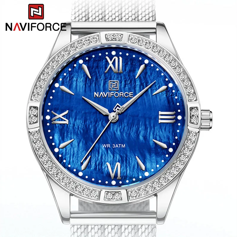 NAVIFORCE Women's Fashion Watches Luxury Simple Ladies Quartz Wristwatches Qualities Female Women's Fashion Creative Watch