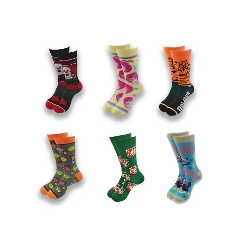 

Autumn and Winter Cartoon Socks for Men and Women Advanced Sewing Street Style Middle Tube Skateboard Leisure Socks