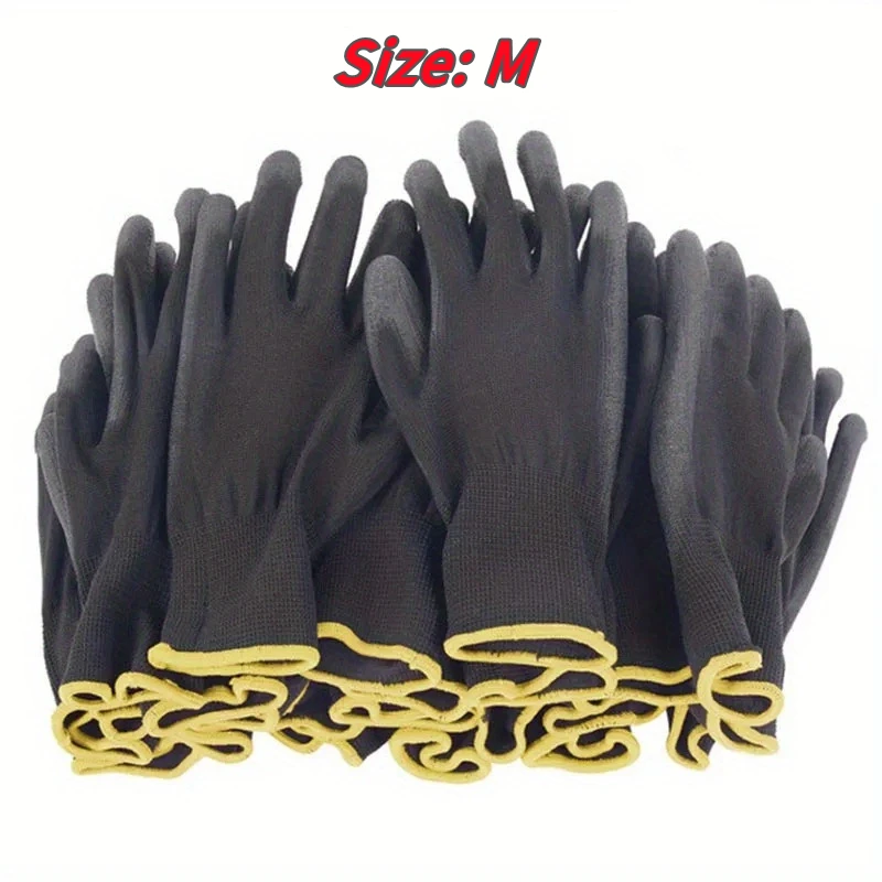 

10 Пар Рабочих Перчаток Из Нейлона И Хлопка С Защитным Нитриловым Покрытием, Перчатки Для Механиков С Улучшенным Сцеплением