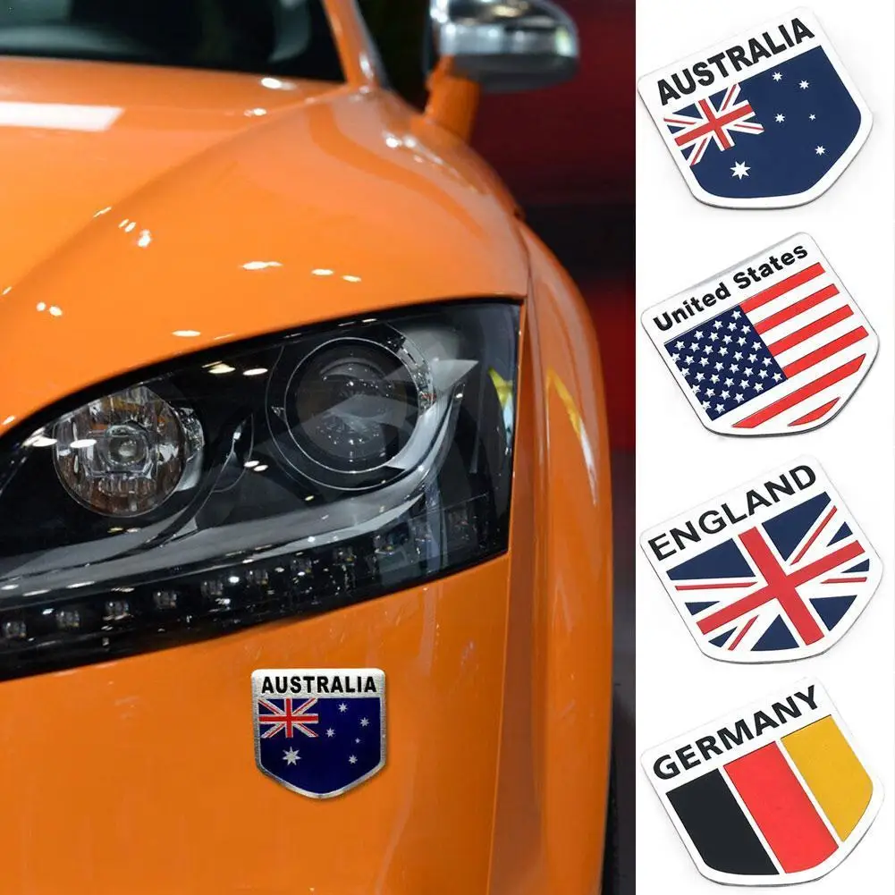 

Australia Flag Logo United States Germany Car Emblem Metal Decal Car Decoration Badge Sticker Accessories X5G0