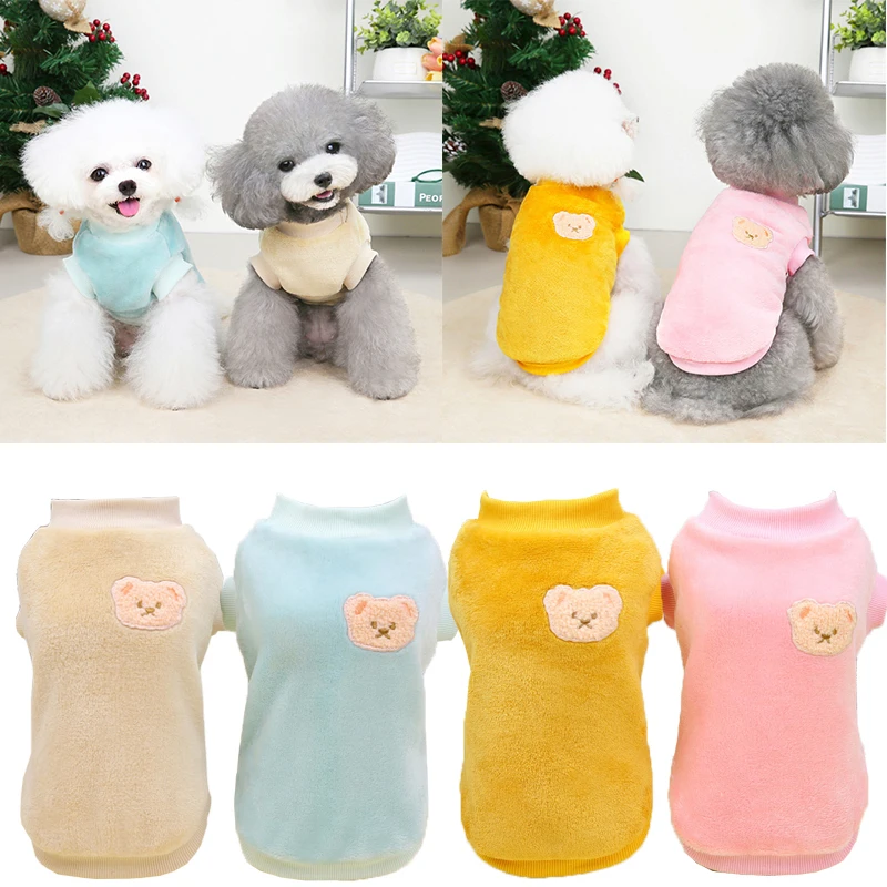 

Coral Velvet Pet Dog Clothes Warm Winter Pet Vest Solid Color Puppy Shirts Casual Lovely Pet Items Coat Sweater Chihuahua Yorkie