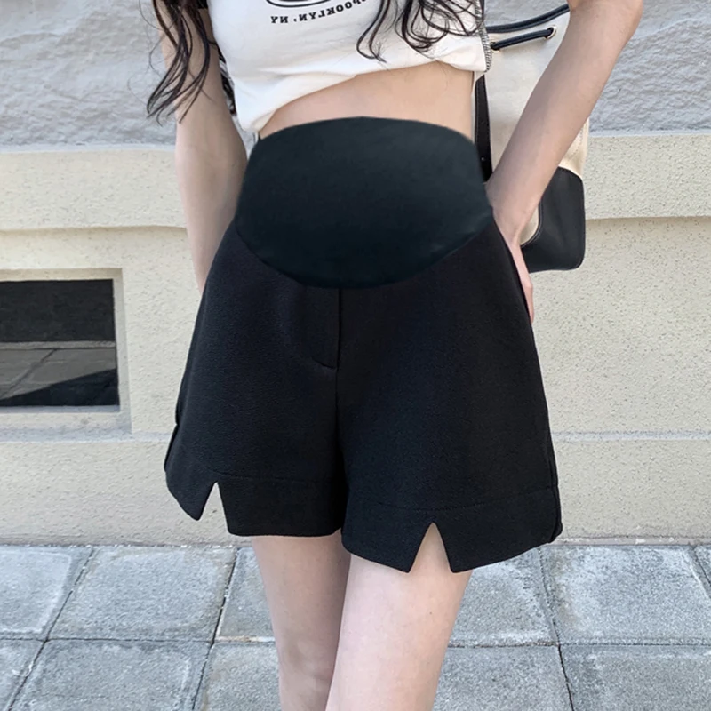 

8768# Summer Fashion Maternity Shorts Side Splits Wide Leg Loose Belly Shorts Clothes for Pregnant Women Pregnancy Hot Bottoms